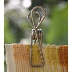 40 grade 201 ss 2mm wire clothes pegs in a hemp bag